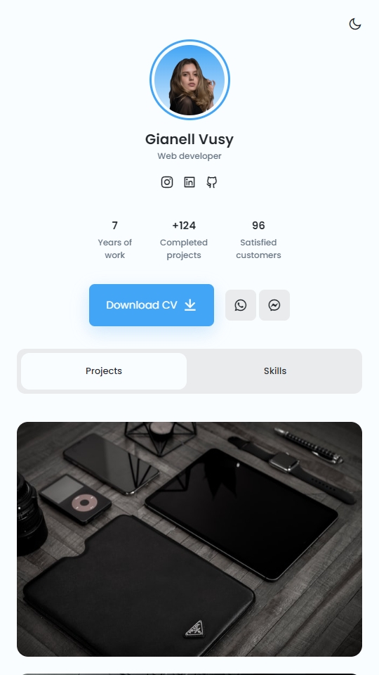Gianell Creative Studio Mobile View
