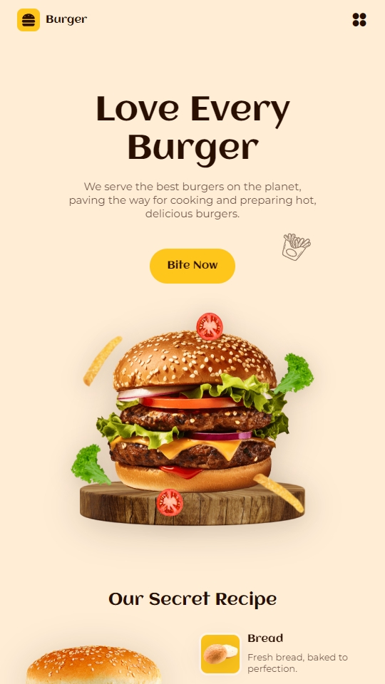 BurgerHouse Mobile View