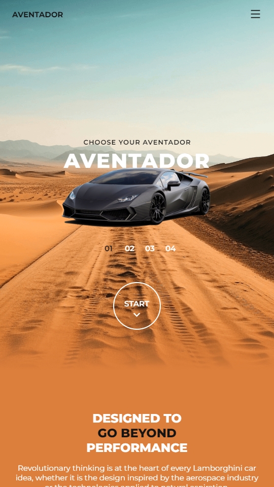 Aventador Experience Mobile View