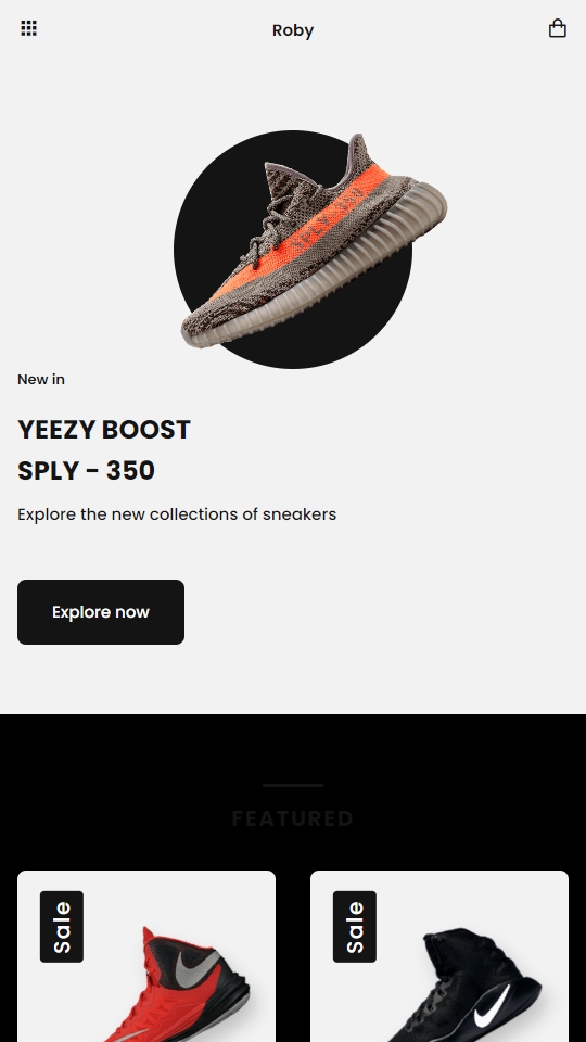 Roby Sneaker Store Mobile View
